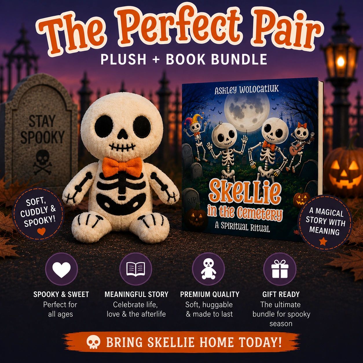 Bundle-SIGNED BOOK & MALE SKELLIE PLUSH