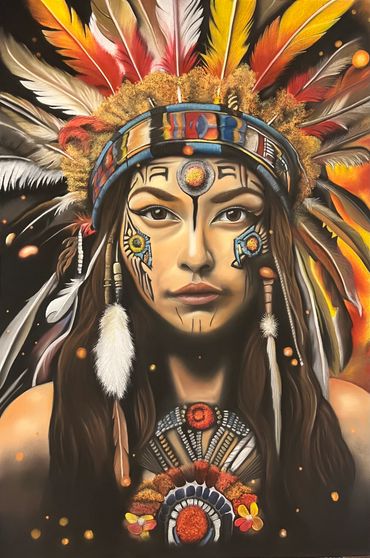 Indian Warrior Goddess - 24” x 36”