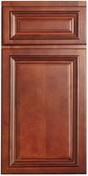 This elegant stained door is constructed from solid wood with applied molding. The hand brushed glaz