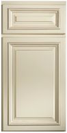 This elegant painted door is constructed from solid wood with applied molding. The hand brushed glaz