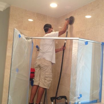 Polishing shower walls