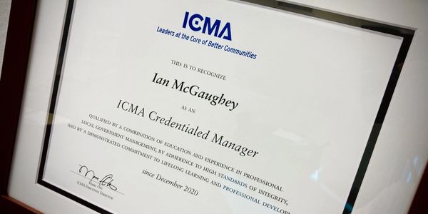 Ian McGaughey's ICMA Credentialed Manager certificate