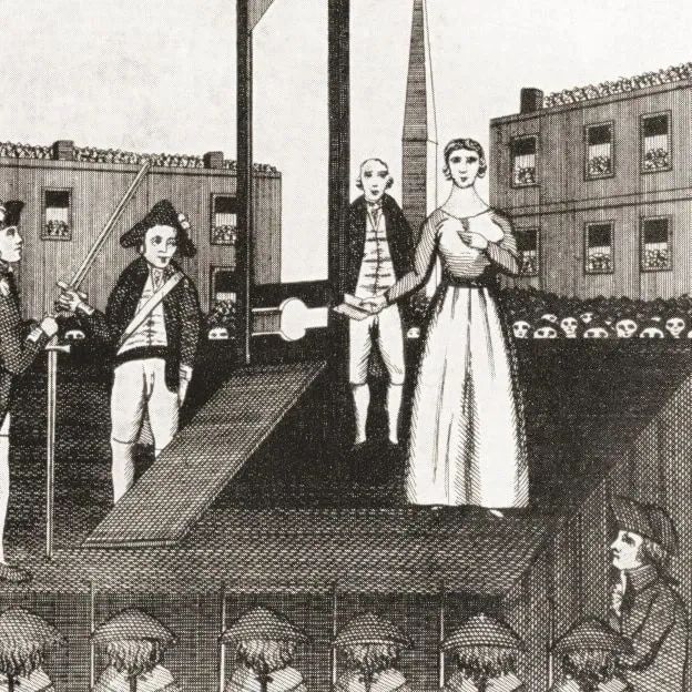 La ejecución de Charlotte Corday por el asesinato de Jean Paul Marat Marie-Anne Charlotte de Corday d'Armont 1768. tomada de https://es.aliexpress.com/item/32912261649.html La ejecución de Charlotte Corday por el asesinato de Jean Paul Marat Marie-Anne Charlotte de Corday d'Armont 1768. tomada de https://es.aliexpress.com/item/32912261649.html