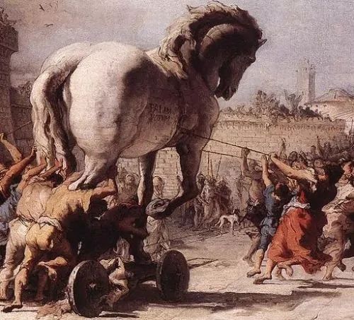 Troya fue arrasada, las mujeres fueron violadas o asesinadas, los hombres y los niños masacrados y finalmente la ciudad ardió. (https://redhistoria.com/el-caballo-de-troya/)