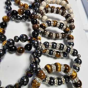 14MM CUSTOM STONE BEADED  BRACELETES