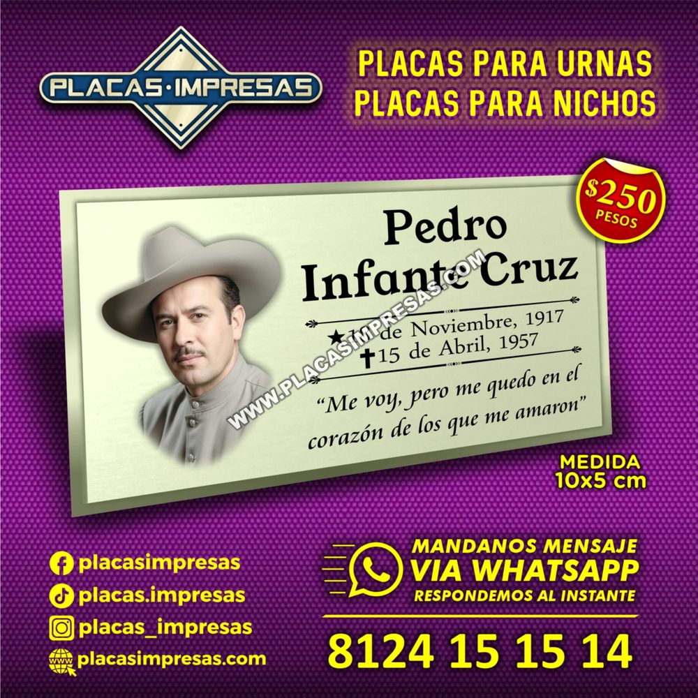 Placas para urnas de cenizas en Monterrey