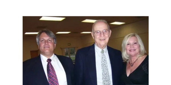 Jeff, Lester, and Charlene Jenner at Jeff and Charlene's wedding reception at Micke Grove in 2007.