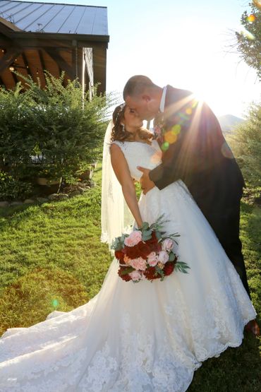 Bride and Groom kiss