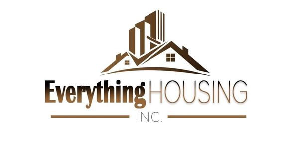 Logo of Everything Housing Inc. featuring a house and buildings in brown tones.