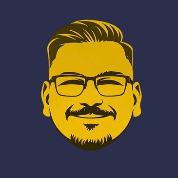 Stylized digital portrait of a man with glasses and a beard.