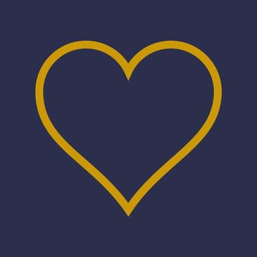 Gold heart outline on dark background.