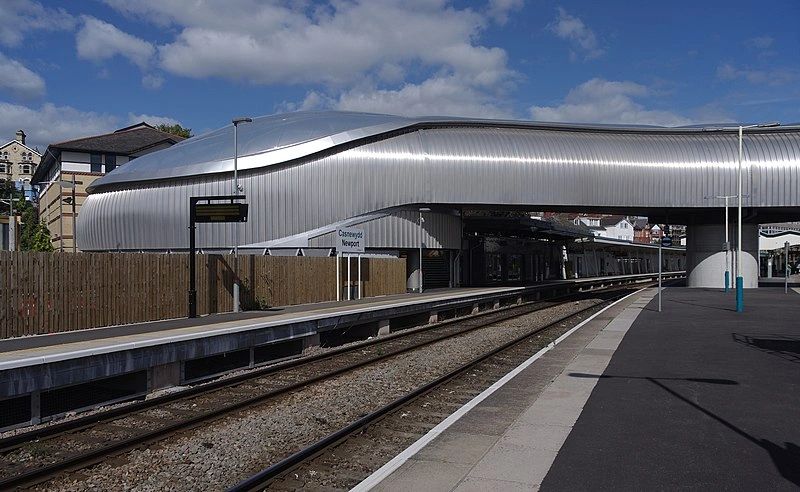 Newport railway station platform.