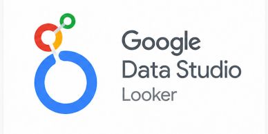 Google Data Studio Looker logo with colorful circular design.
