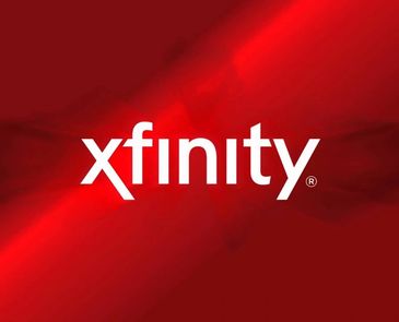 Xfinity logo on a red gradient background.