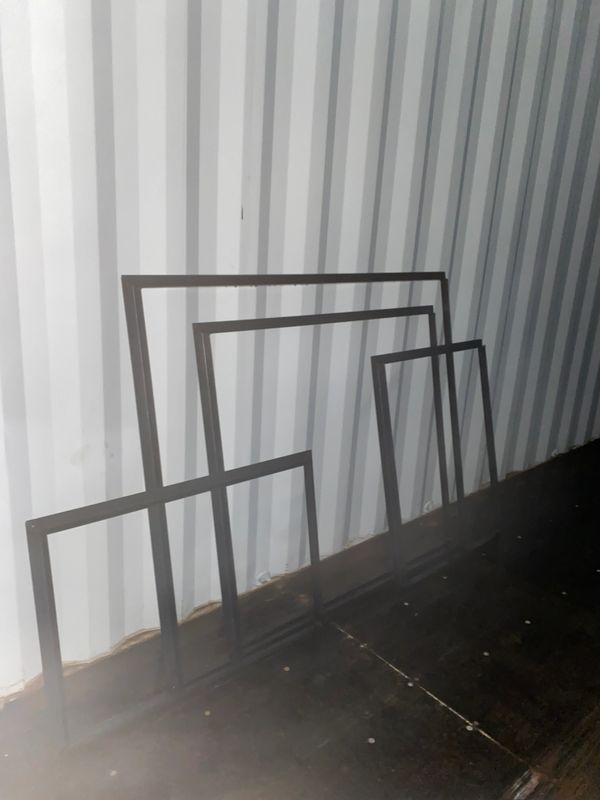 Custom fabricated window frames for container home