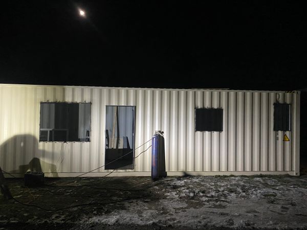 Custom installed window/ door opening for container home