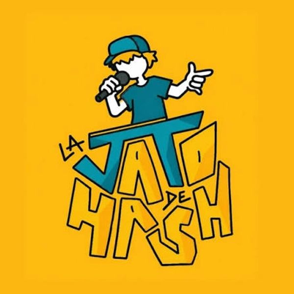 Cartoon character rapping with 'La Jato de Hash' text.