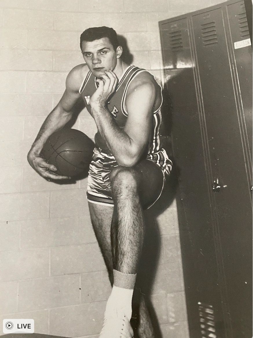 Len in his Wake Forest uniform holding a basketball. Photo courtesy of Joanne Chappell. Len in his Wake Forest uniform holding a basketball. Photo courtesy of Joanne Chappell.