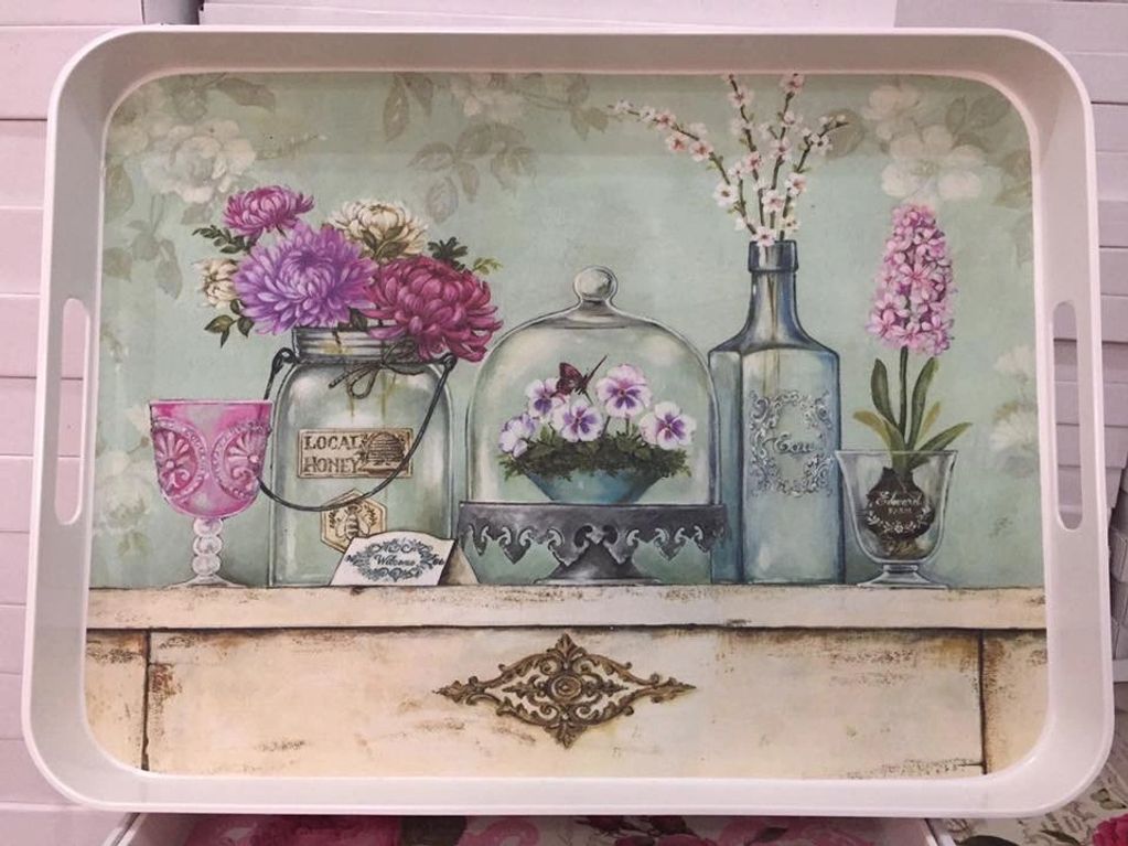 İstanbul Desen & STONEMEL 46x34 cm Derin Büyük Kulplu Tepsi.Şık ve kullanışlı melamin tepsi.Melamine