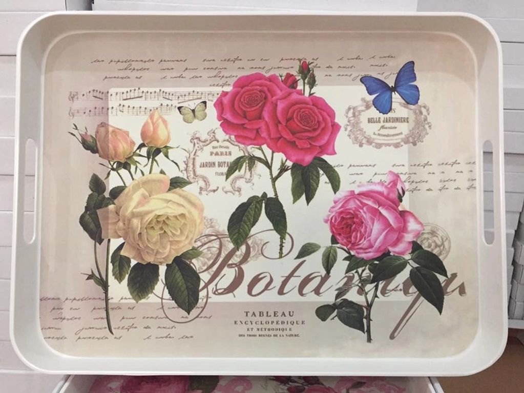 İstanbul Desen & STONEMEL 46x34 cm Derin Büyük Kulplu Tepsi.Şık ve kullanışlı melamin tepsi. Tray 