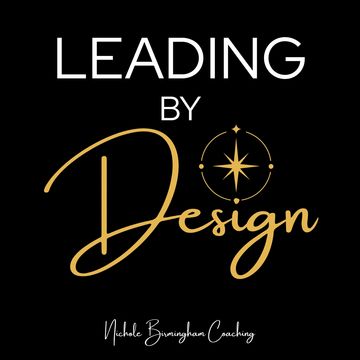 Inspirational phrase about leading by design with elegant typography.
