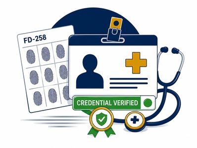Walk-in FD-258 fingerprinting for healthcare licensing, credentialing, and employment.