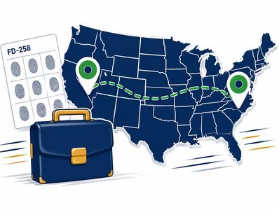 Walk-in FD-258 fingerprinting for out-of-state jobs, licensing, and reciprocity.
