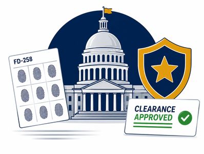 Walk-in FD-258 fingerprinting for federal jobs, contractors, and security clearances.