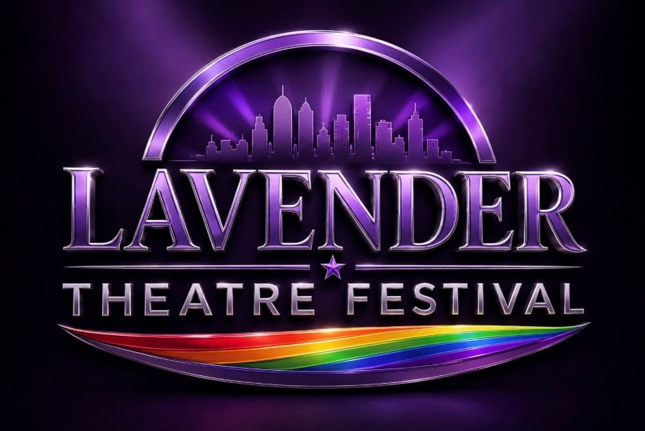 Logo for Lavender Theatre Festival with rainbow motif.