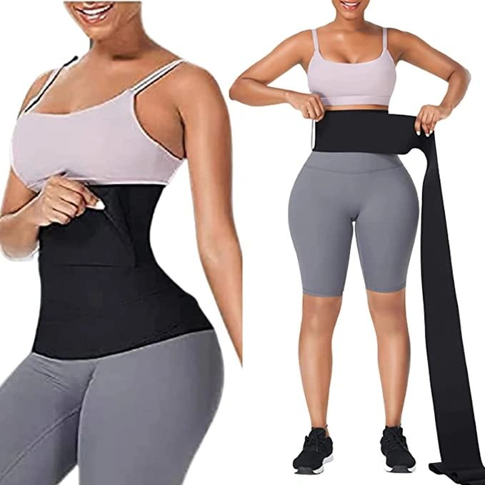 Snatch Me Up Wrap Bandage, Adjust your Snatch Waist Trimmer Tummy Sweat  Wraps Belt for Women, Belly Body Shaper Compression Wrap, Gym Accessories  Black