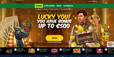 LuckyZon casino homepage