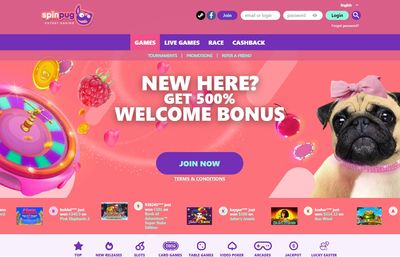 Spinpug casino homepage