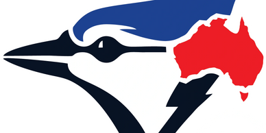 Logo of a blue jay with Australia highlighted in red.