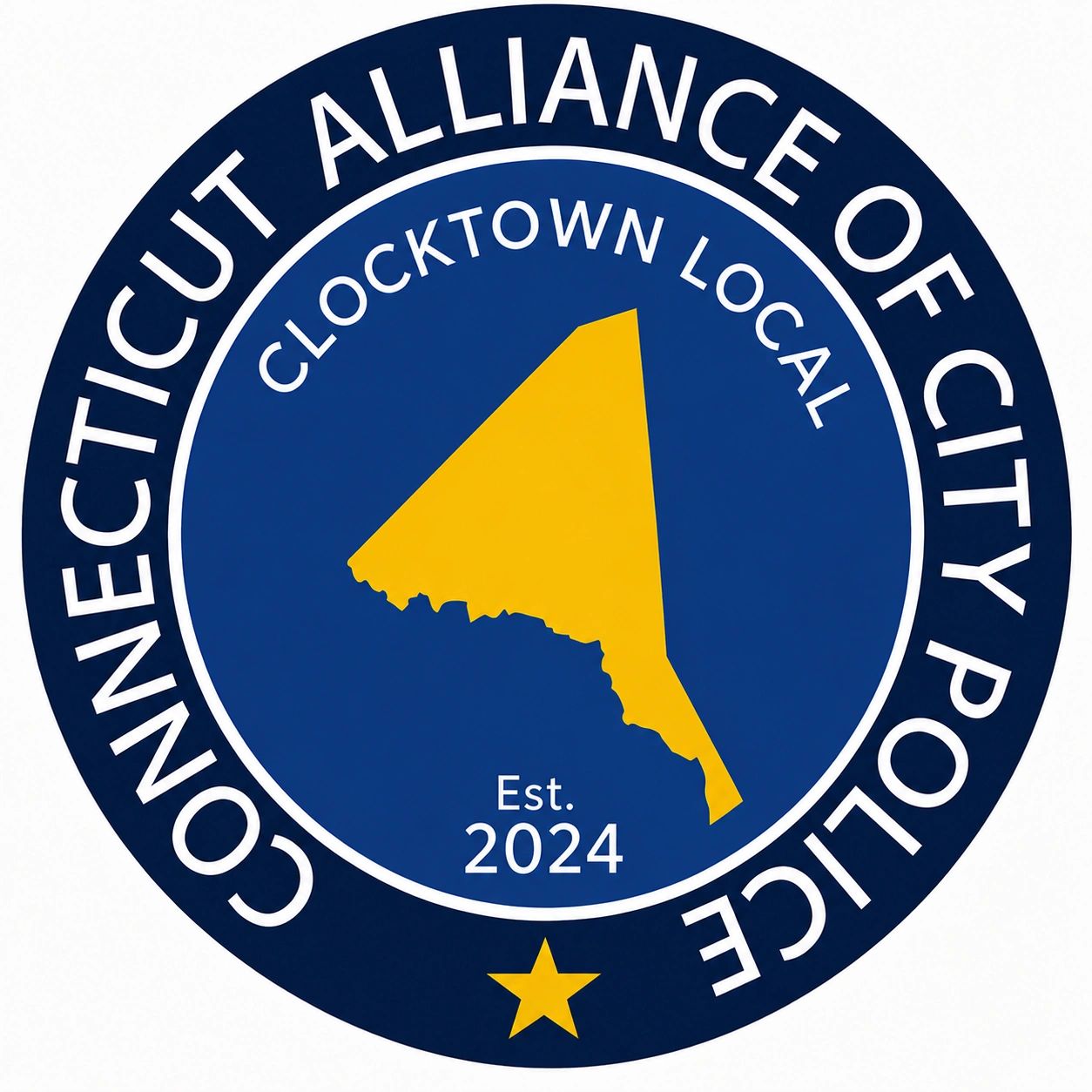 Seal of Connecticut Alliance of City Police, Clocktown Local, established 2024.