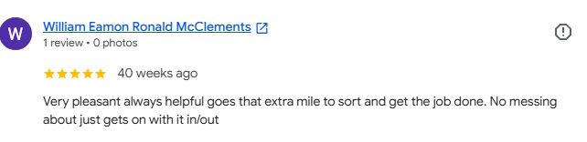 Positive customer review praising helpful and efficient service.