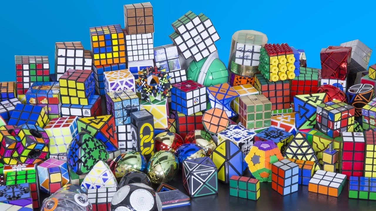 lot of rubik's cubes