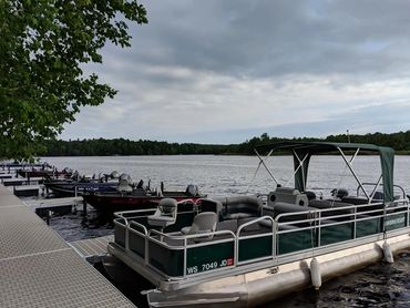 Johnson's Resort rental boats on the Chippewa Flowage