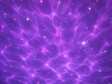 Purple cosmic nebula with scattered stars.