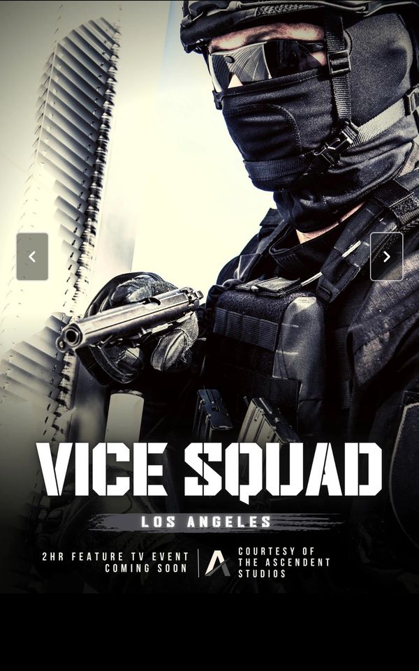 Armed tactical officer in black gear for Vice Squad: Los Angeles.