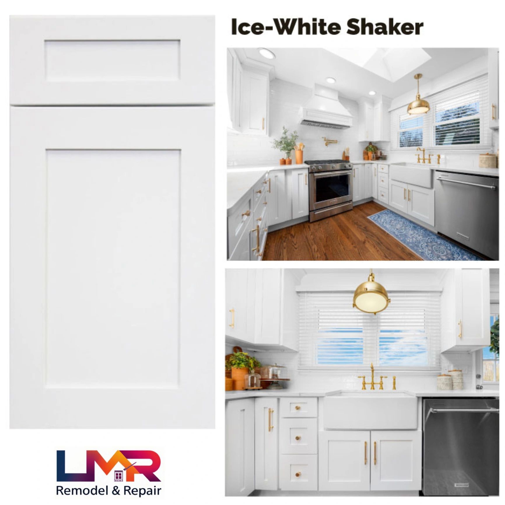 At LMR Remodel & Repair LLC we see your vision in your dream kitchen Ice White Shaker
