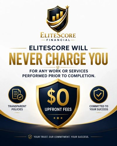 Financial service ad promising no upfront fees.