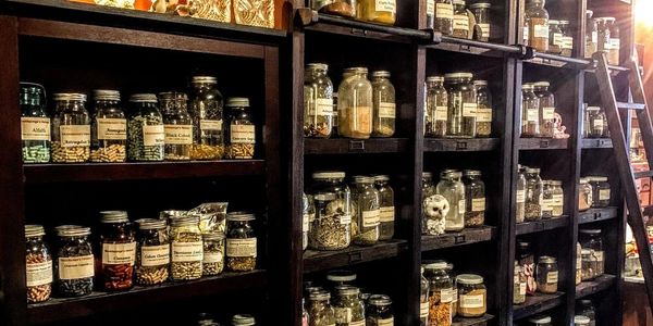 A selection of our organic herbs that we stock to make our tea blends, skincare, and sell.