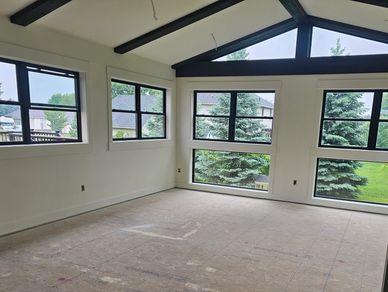 Integrity Structures Apple Valley / Lakeville MN color match trim with Faux & Beams smooth ceilings