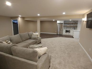 Basement remodeling, we can transform an unfinished or out dated basement into your favorite space