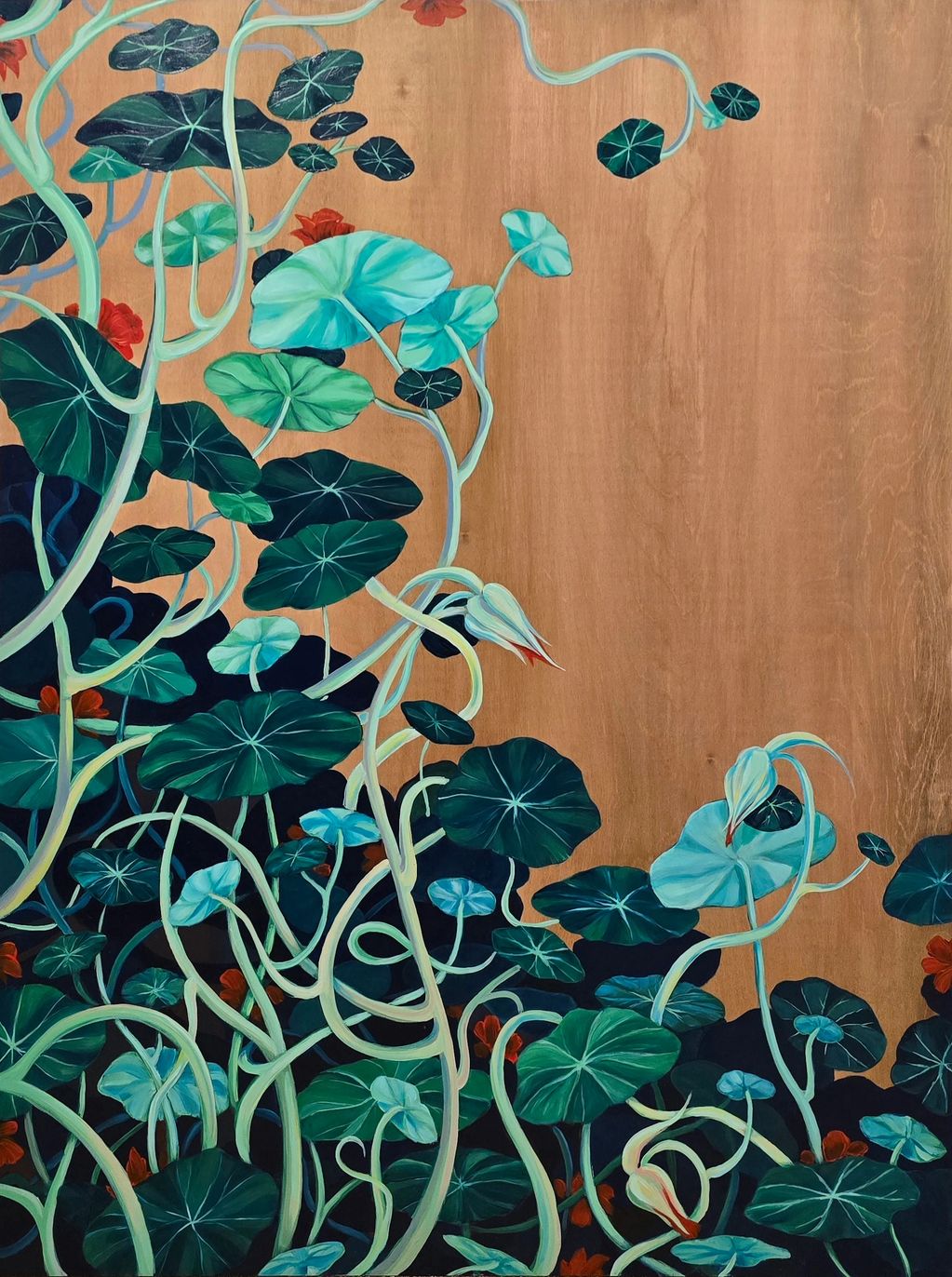 acrylic painting on birch board