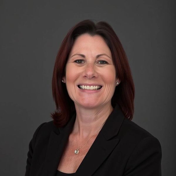 Professional woman with dark hair smiling in a black blazer.
