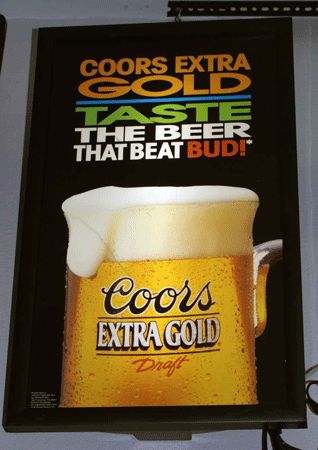 Vintage Coors Extra Gold Draft Bar Light c. 1990s