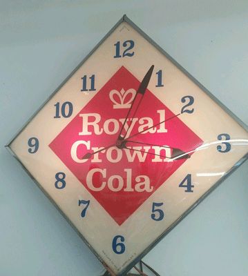 Vintage Royal Crown Wall Clock with Curved Glass by PAM Clocks c. 1960s