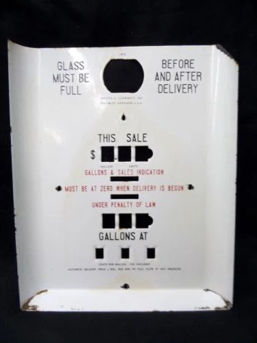 Martin & Swartz Porcelain Gas Pump Face Plates c. 1950s