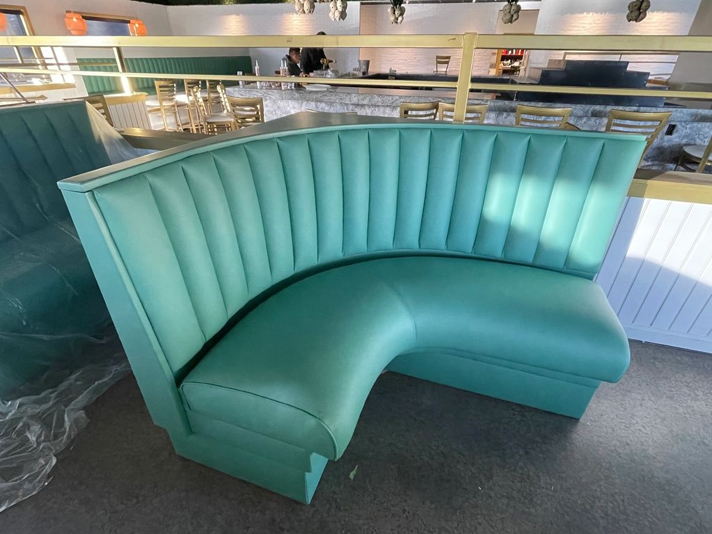Round restaurant booth re upholstery in okc Oklahoma city